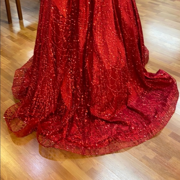 Reddish burgundy prom or special occasion dress, corset - Picture 6 of 8